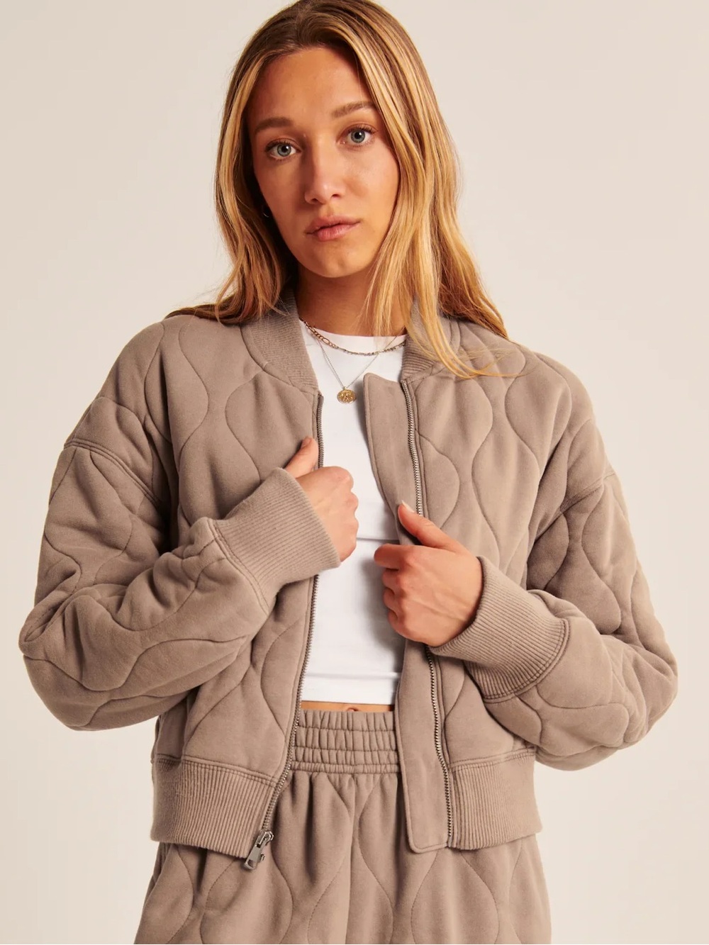 Abercrombie Quilted Onion Bomber Jacket
